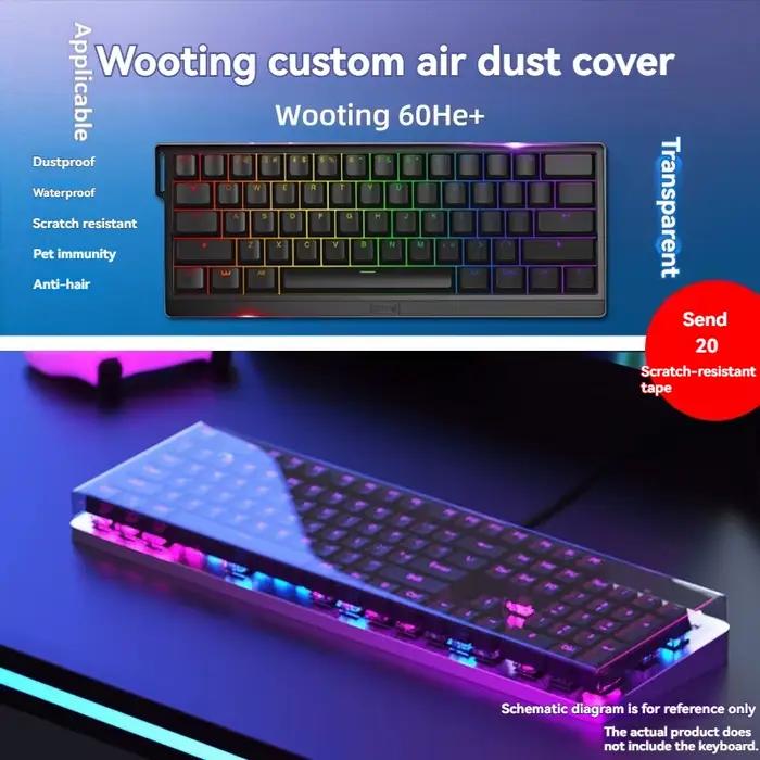Wooting 60He +/80He housse anti-poussière pour clavier mécanique Film de protection Transparent