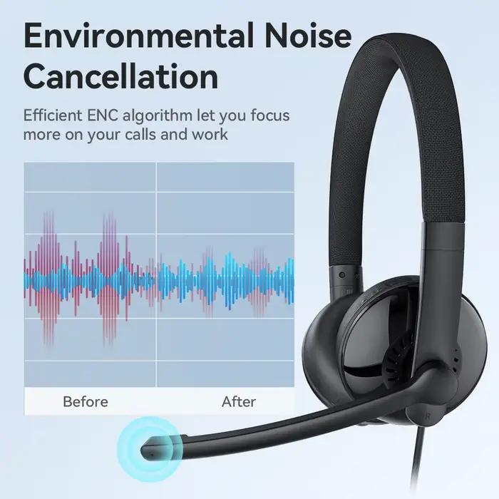 Casque filaire USB pour ordinateur