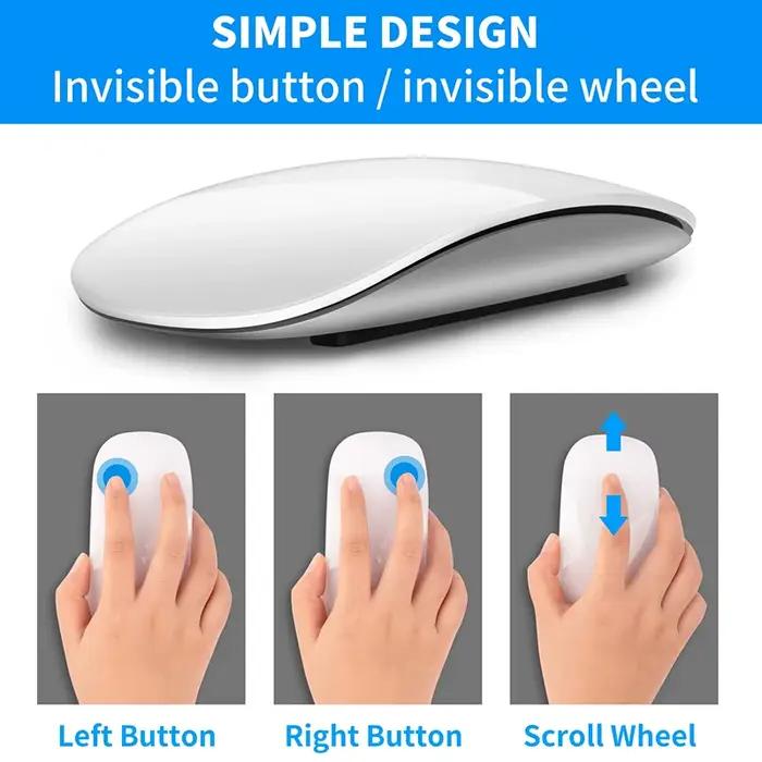 Souris sans fil Bluetooth multi-touch ergonomique silencieuse