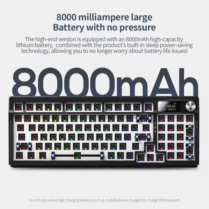 KIT de clavier mécanique avec écran d'affichage Structure de joint rétro-éclairé rvb