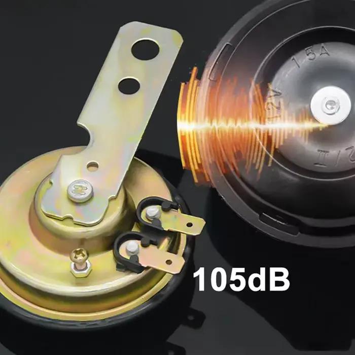 Klaxon de moto 12V 1,5a, Super fort, étanche, rond, haut-parleur universel pour Scooter, moto, vélos électriques, cyclomoteurs, klaxon électrique