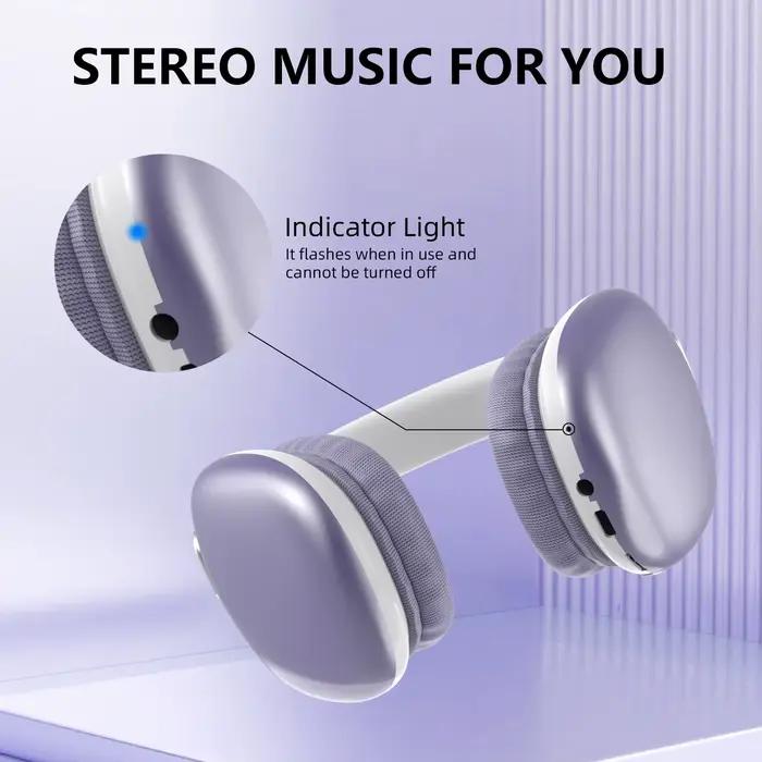 Casque Bluetooth sans fil supra-auriculaire HiFi pour musique et jeux